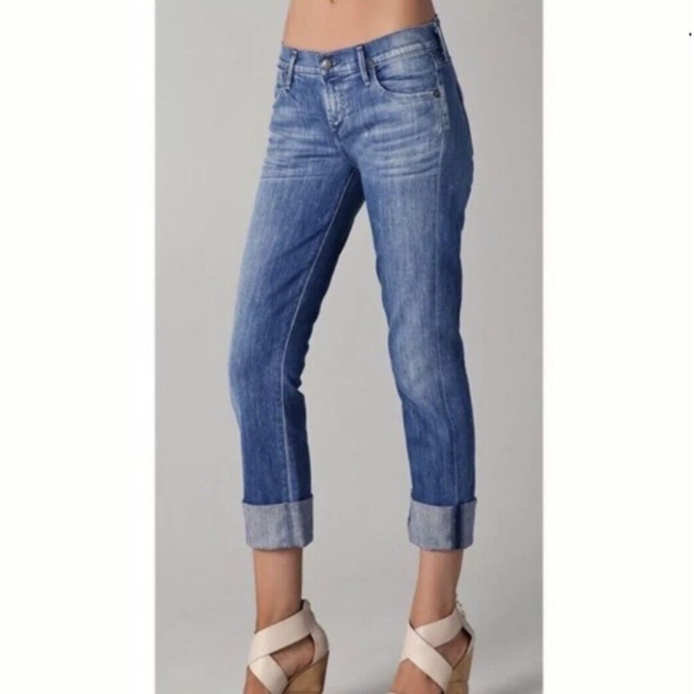 citizens of humanity dani cropped straight leg - size 27- Light Blue Wash
